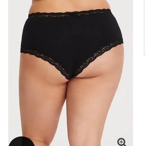 🖤🔥 BLACK LACE COTTON CHEEKY PANTY - Picture 1 of 7